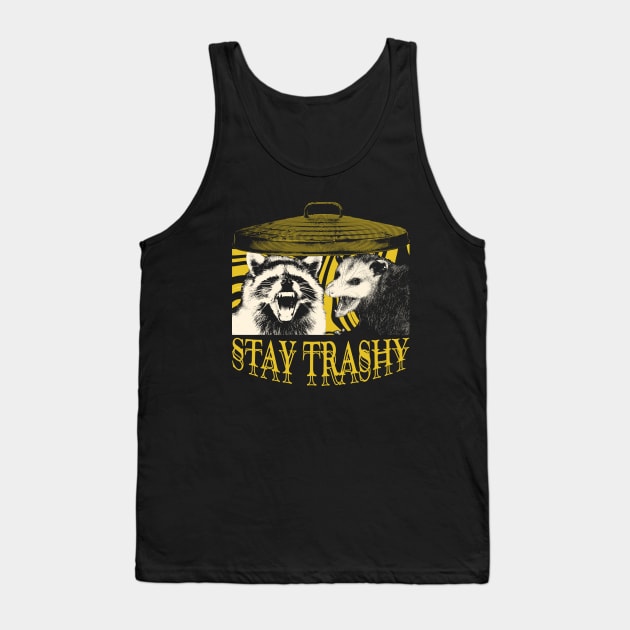 Stay Trashy Raccoon Opossum Tank Top by giovanniiiii